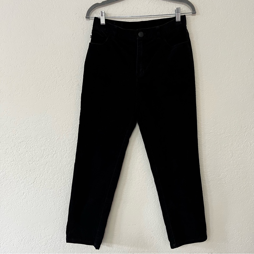 VTG Lauren Ralph Lauren Black Velour Paisley Print Jeans Women’s Size 8 Petite